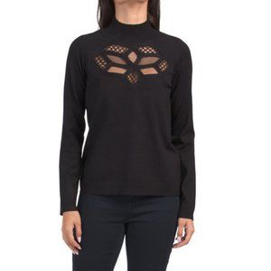CYRUS Snowflake Cut Out Mockneck Sweater